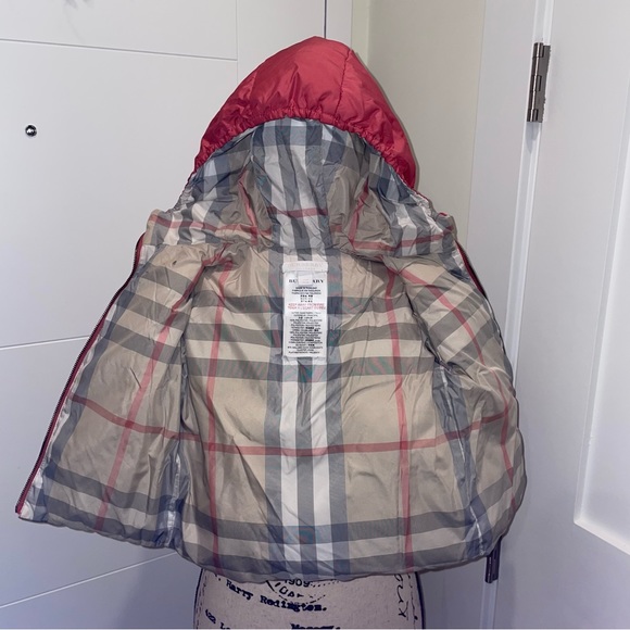 Burberry Other - Baby Burberry Pink Hooded Puffer Coat Jacket Size 24M Used